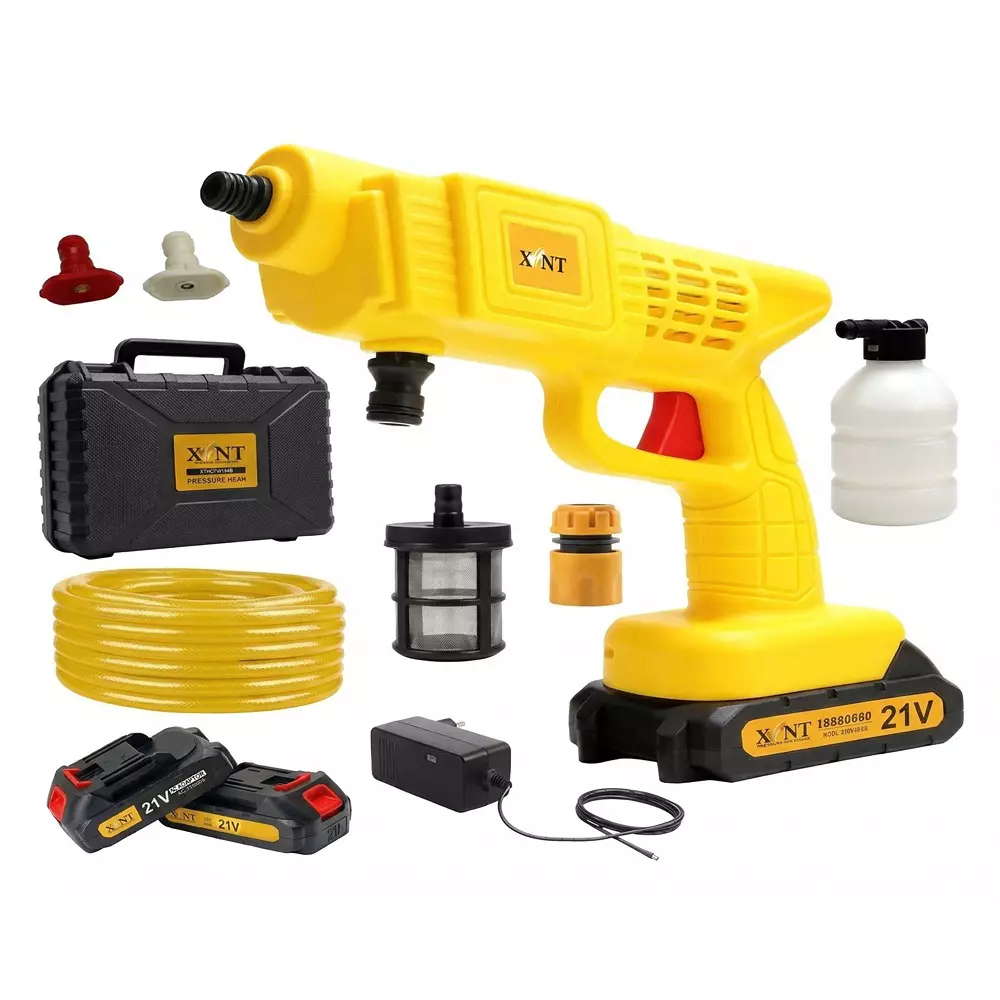 XLNT 21 V Cordless Car Washer 18000 RPM No Load Speed and 0.7 A Rated Current, XTCHPW184B (With Battery & Charger)