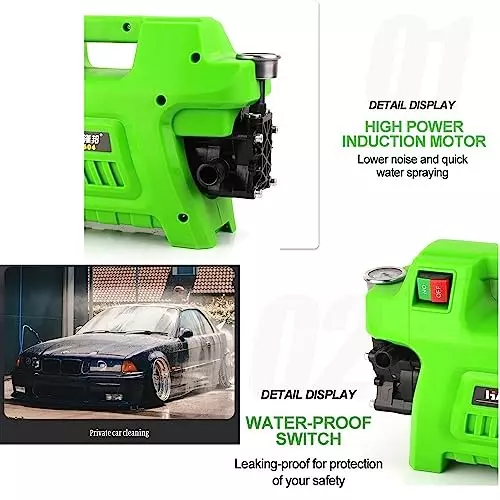 Malfah Enterprises Electric Car Washer 5 m Hose Length 1600 W Green, 141604