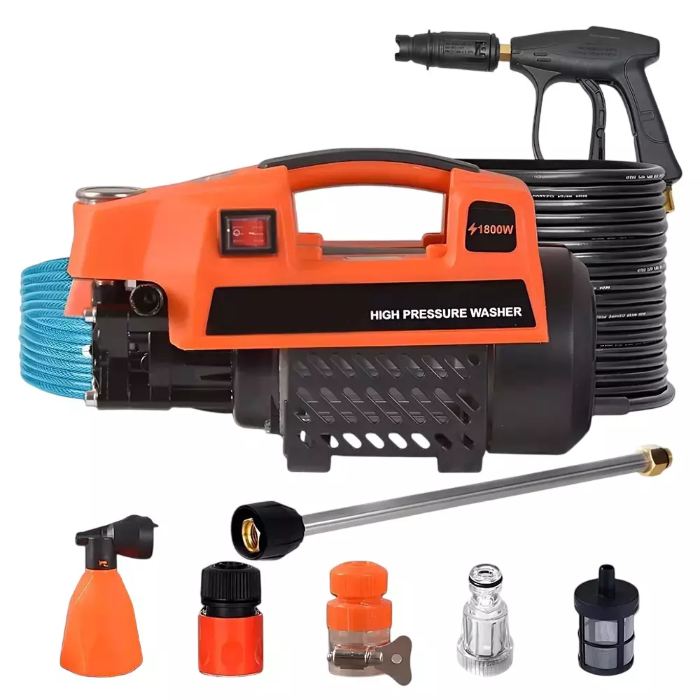 GENERIC Supreme High Pressure Car Washer 200 Bars Pressure 6.5L/Min Flow 8 m Hose Length Black & Orange