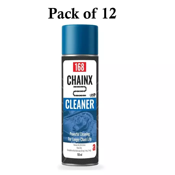 One sixty eight Chain Cleaner Spray 150 ml Can Aerosol Form for Chain Cleaning Use (Pack of 12 Pcs)