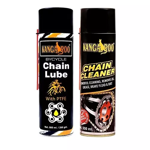 Kangaroo 500 ml Bicycle Chain Lube & 500 ml Cleaner Non-Toxic Peach Scent, BCL-CC-500 ML