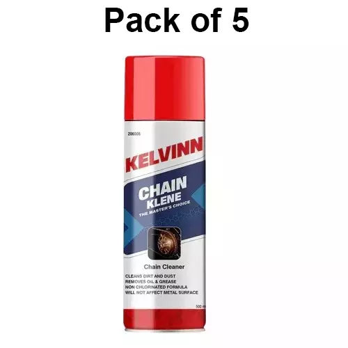 kelvinn-chain-klene-spray-aerosol-based-cleaner-and-protective-lubricant-500-ml-pack-of-5