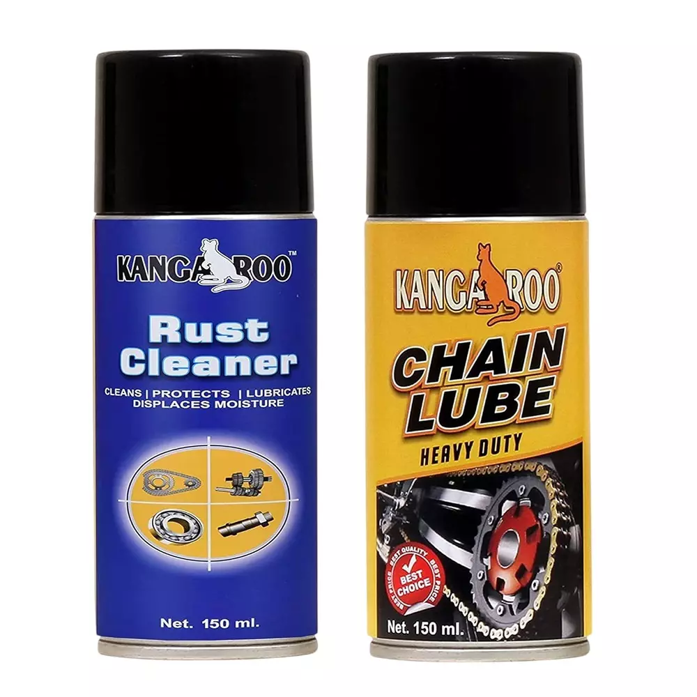 Kangaroo 150 ml Each Chain Lubricant Spray and Rust Cleaner for Motor Bikes and Chain Driven Machines, CL-150-RR-150 (Pack of 5 Kit)