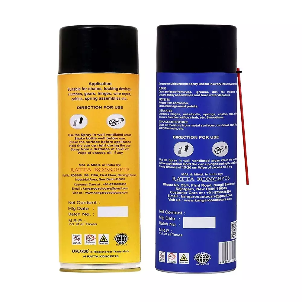 kangaroo-150-ml-each-chain-lubricant-spray-and-rust-cleaner-for-motor-bikes-and-chain-driven-machines-cl-150-rr-150-pack-of-5-kit