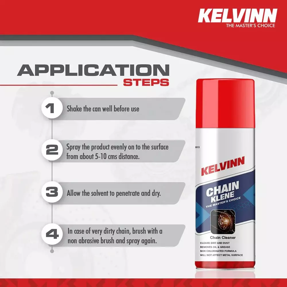 KELVINN Chain Klene Spray Aerosol-Based Cleaner And Protective Lubricant 500 ml