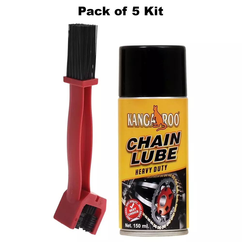 kangaroo-150-ml-multipurpose-lubricant-spray-with-chain-cleaning-brush-for-motor-bikes-and-chain-driven-machines-cl150-pack-of-5-kit