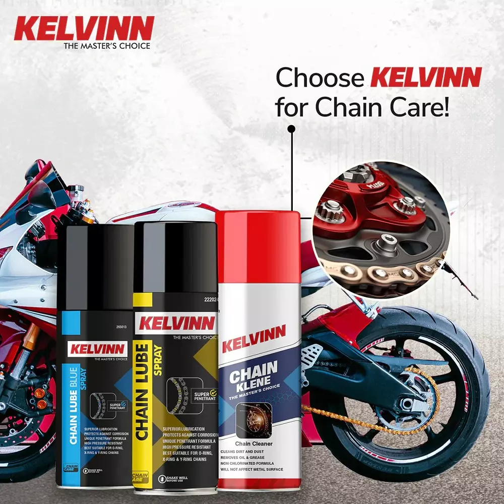KELVINN Chain Klene Spray Aerosol-Based Cleaner And Protective Lubricant 100 ml