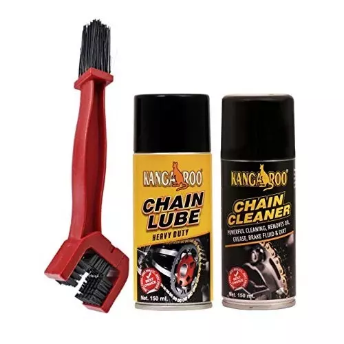 Kangaroo 150 ml Bicycle Chain Lube & Cleaner with 150 ml Brush Camphor Scent, CL_CC_B_150