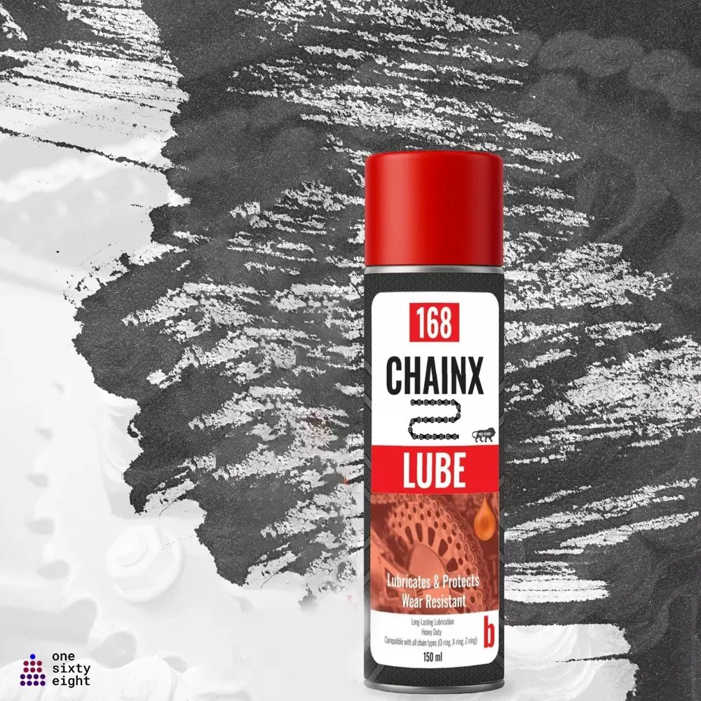 One sixty eight Chain Lubrication Spray 150 ml Can Water Resistant Aerosol Form for Cycle & Bike Chain Use (Pack of 12 Pcs)