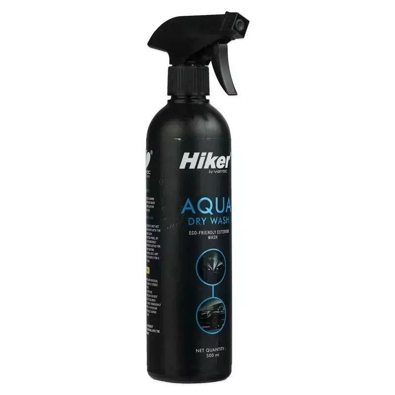 Hiker By Varroc Aqua Dry Wash Waterless Car & Bike Cleaner Gloss Finish 500 ml, K353A37000 (Pack of 2, 6 & 12)