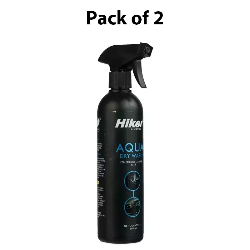 Hiker By Varroc Aqua Dry Wash Waterless Car & Bike Cleaner Gloss Finish 500 ml, K353A37000 (Pack of 2)