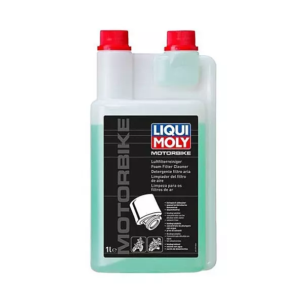 Liqui Moly 1 L Motorbike Foam Filter Cleaner Green Color Appearance and > 100 °C Boiling Point, 1299