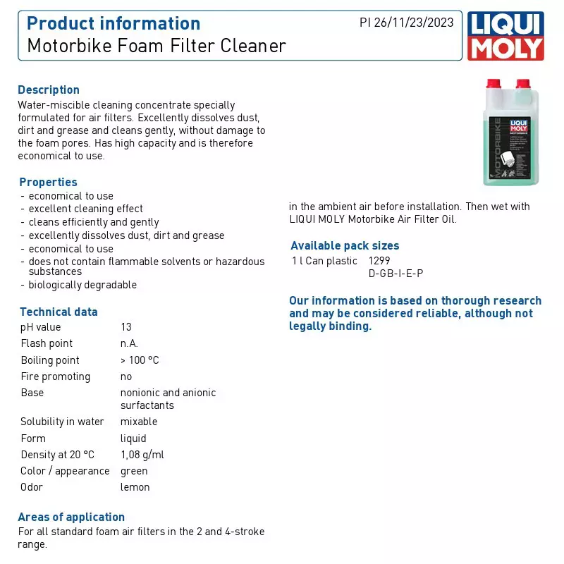 liqui-moly-1-l-motorbike-foam-filter-cleaner-green-color-appearance-and-100-c-boiling-point-1299
