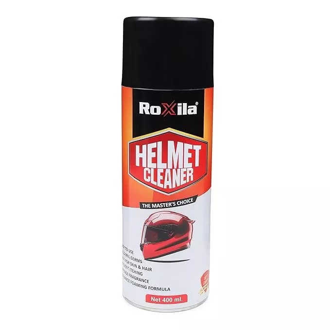 Roxila Quick-Dry Helmet Cleaner Spray Unscented 400 ml Bottle Liquid for Shining & Polishing