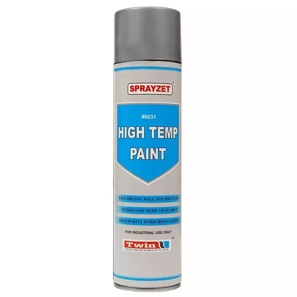 SPRAYZET High Temperature Paint Spray 500 ml for Industrial Use, E3034 (Pack of 6)