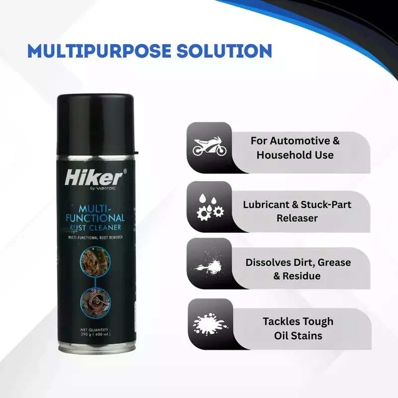 Hiker By Varroc Multi-Functional Rust Cleaner Spray 400 ml, K353A39400 (Pack of 6)