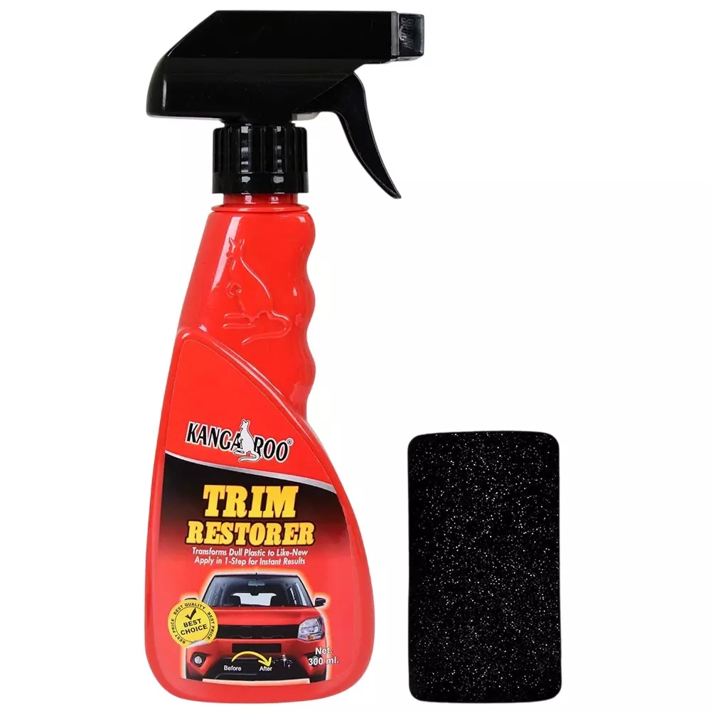 Kangaroo 300 ml Trim Restorer with 1 Foam Applicator for Cleaning Car Interiors, NEW_TRM_300ML (Pack of 5 Kit)