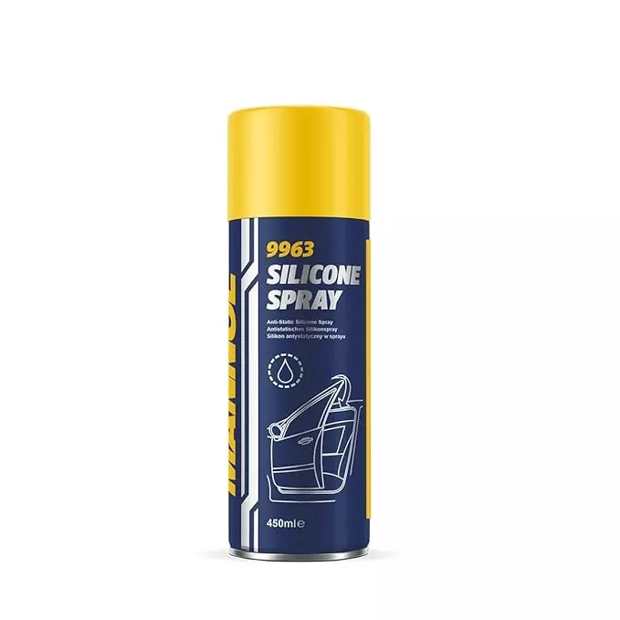 Mannol 9963 Silicone Spray 450 ml for Plastic, Rubber, Metal, Wood, 9963 (Pack of 5)