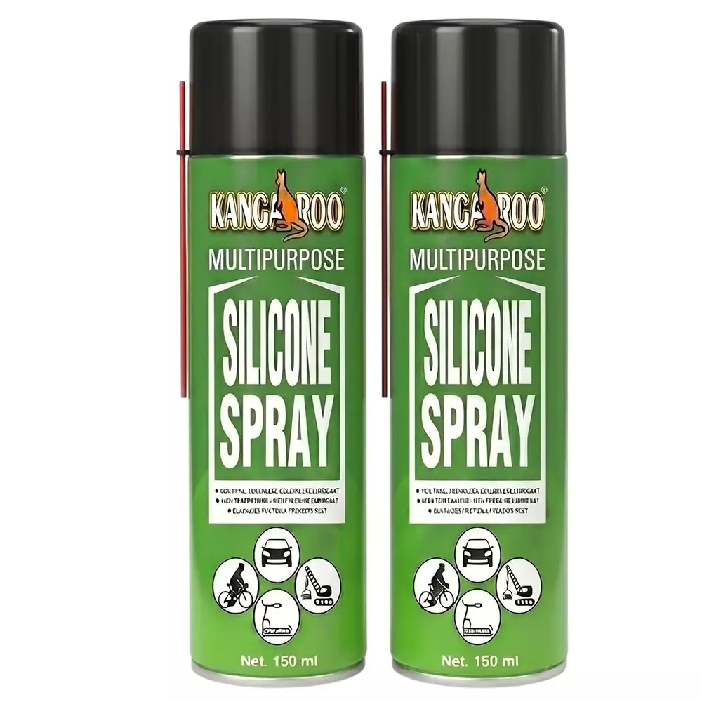 Kangaroo 150 ml Multipurpose Silicone Spray Odourless and Non Toxic Formula for Protecting Rubber, Plastic & Metal, SCS 150 ML (PACK OF 2)