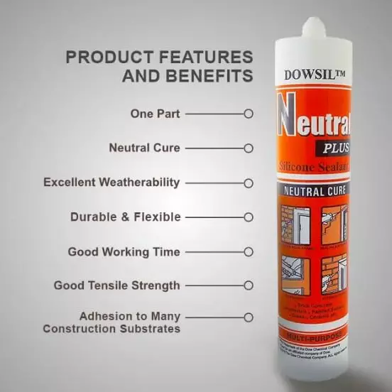 Generic Neutral Plus Silicone Sealant 300 ml Water Resistant Clear