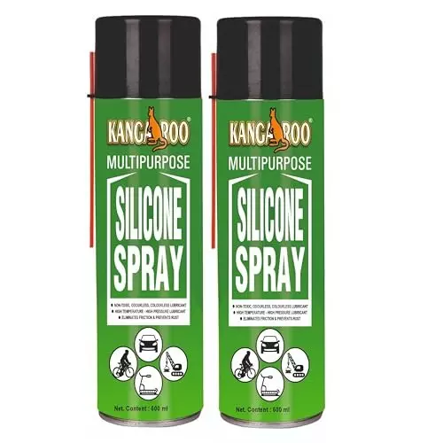 Kangaroo 500 ml Silicone Lubricant Aerosol Spray Odourless, Colourless Non-Toxic Lubricant, SCS_500ML (Pack of 2)
