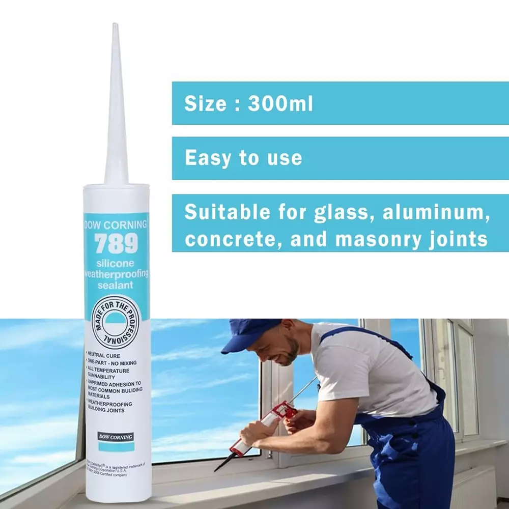 Generic 789 Weatherproofing Silicone Sealant 300 ml Water Resistant Clear