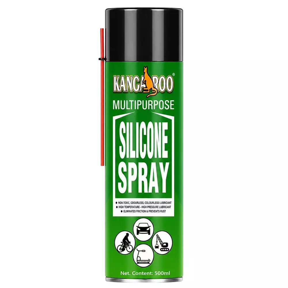 Kangaroo 500 ml Multipurpose Silicone Spray Odourless and Non Toxic Formula for Protecting Rubber, Plastic & Metal, SCS_500ML