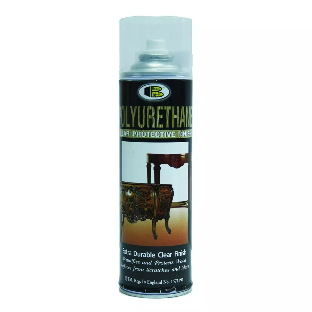 Bosny Polyurethane Clear Protective Spray Paint Gloss Clear Finish 600 ml Can for Indoor & Outdoor Use, No. 1900
