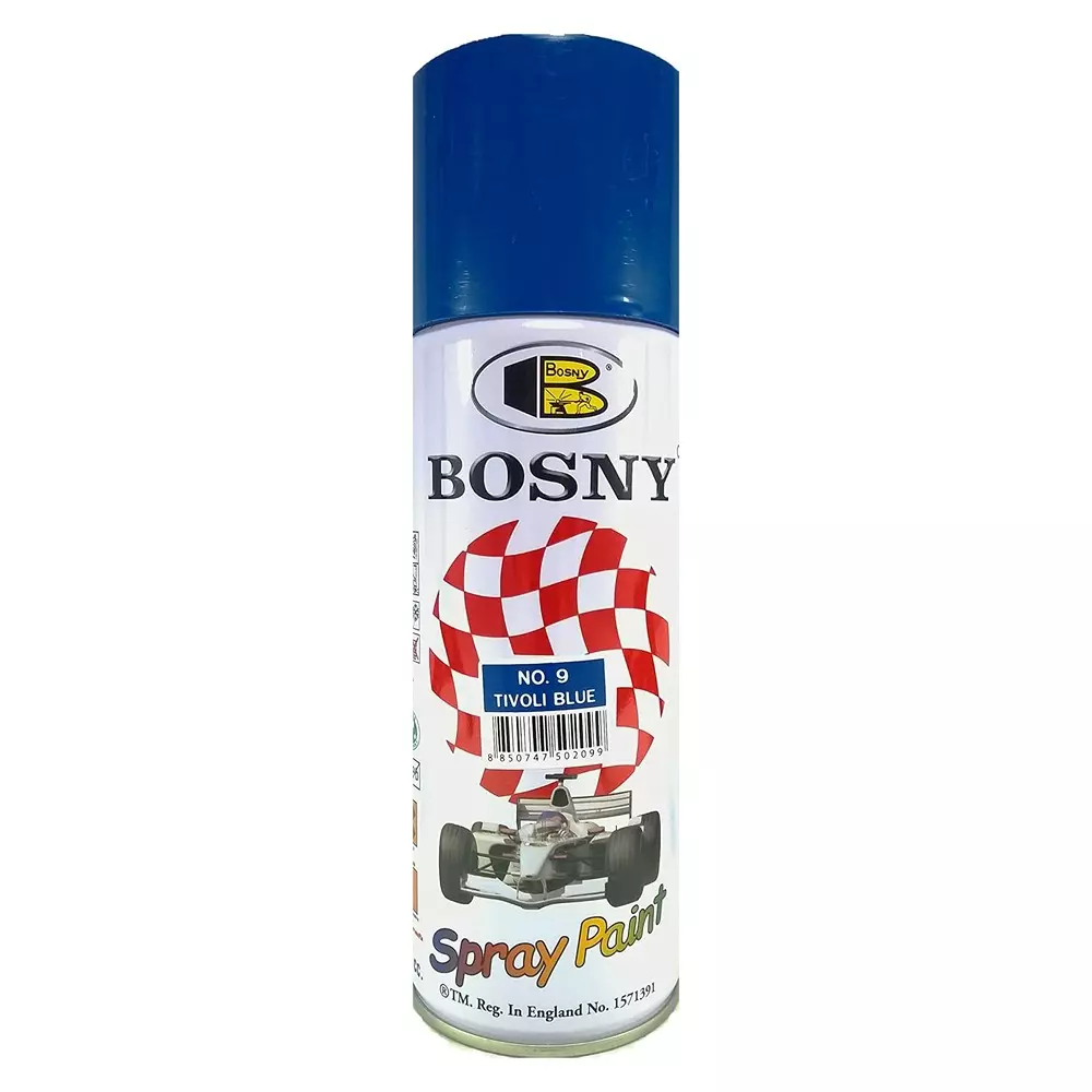 Bosny Aerosol Spray Paint Tivoli Blue Gloss Finish 400 ml Can for Indoor & Outdoor Use, No. 9