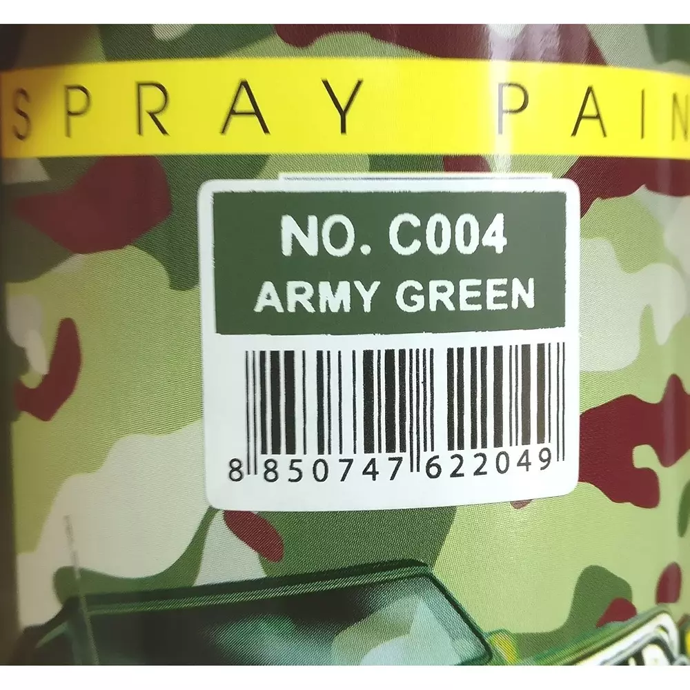 Bosny Aerosol Spray Paint Camouflage Army Green Matte Finish 400 ml Can for Indoor & Outdoor Use, No. C004