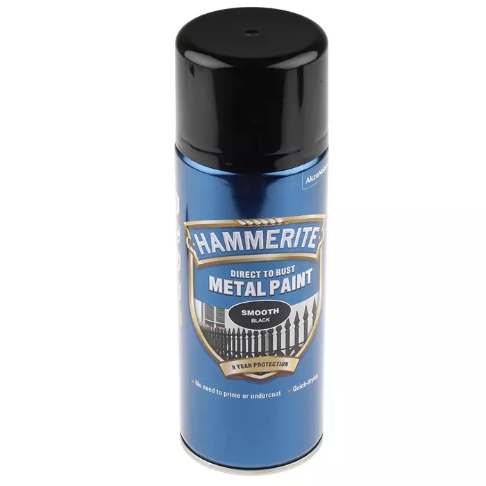 Hammerite 400ml Black Smooth Spray Paint, 5092965