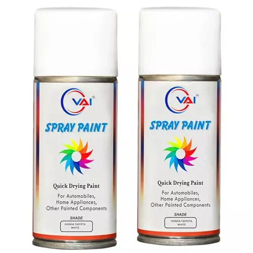 VAI ‎White Touch Up Spray Paint ‎225 ml for Honda Brio Amaze Civic City, ‎H-TF-WH-225-02 (Pack of 2 Pcs)