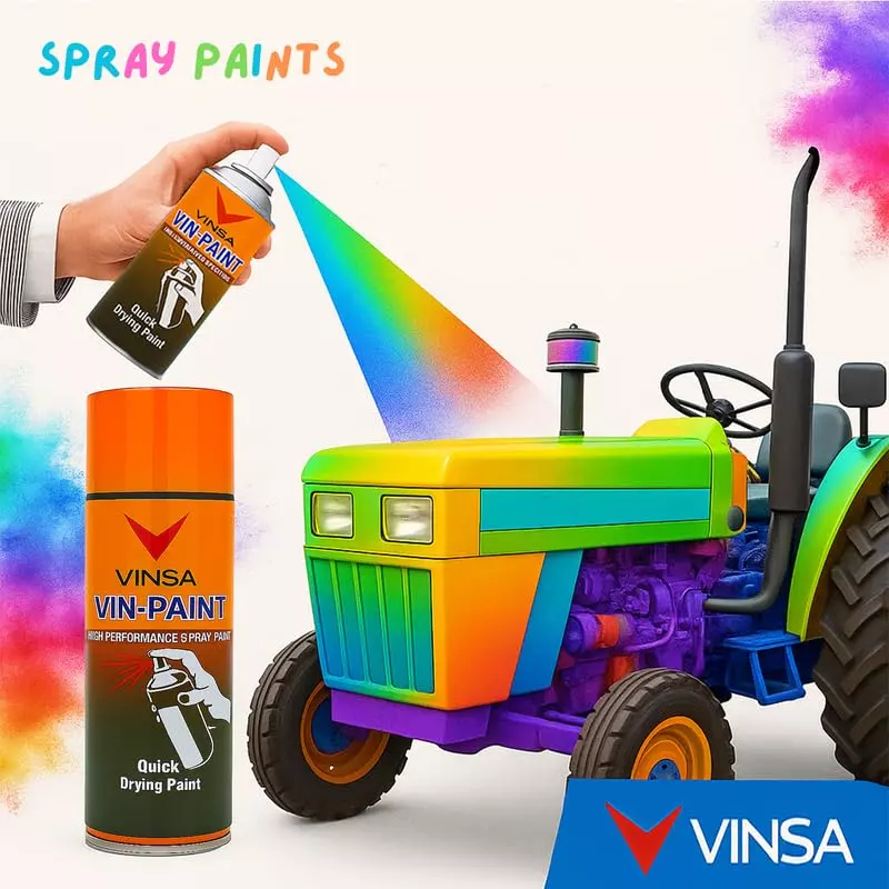 Vinsa Quick Drying Spray Paint Glossy Finish 440 ml Orange (Pack of 3 Pcs)