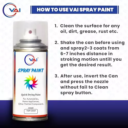 VAI ‎Moon Dust Silver Touch Up Spray Paint ‎225 ml for Mahindra XUV 500, ‎MH-MN-DST-SL-2 (Pack of 2 Pcs)