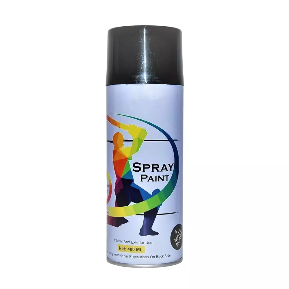 Generic Spray Paint 400 ml Matt Black Color (Pack of 12)