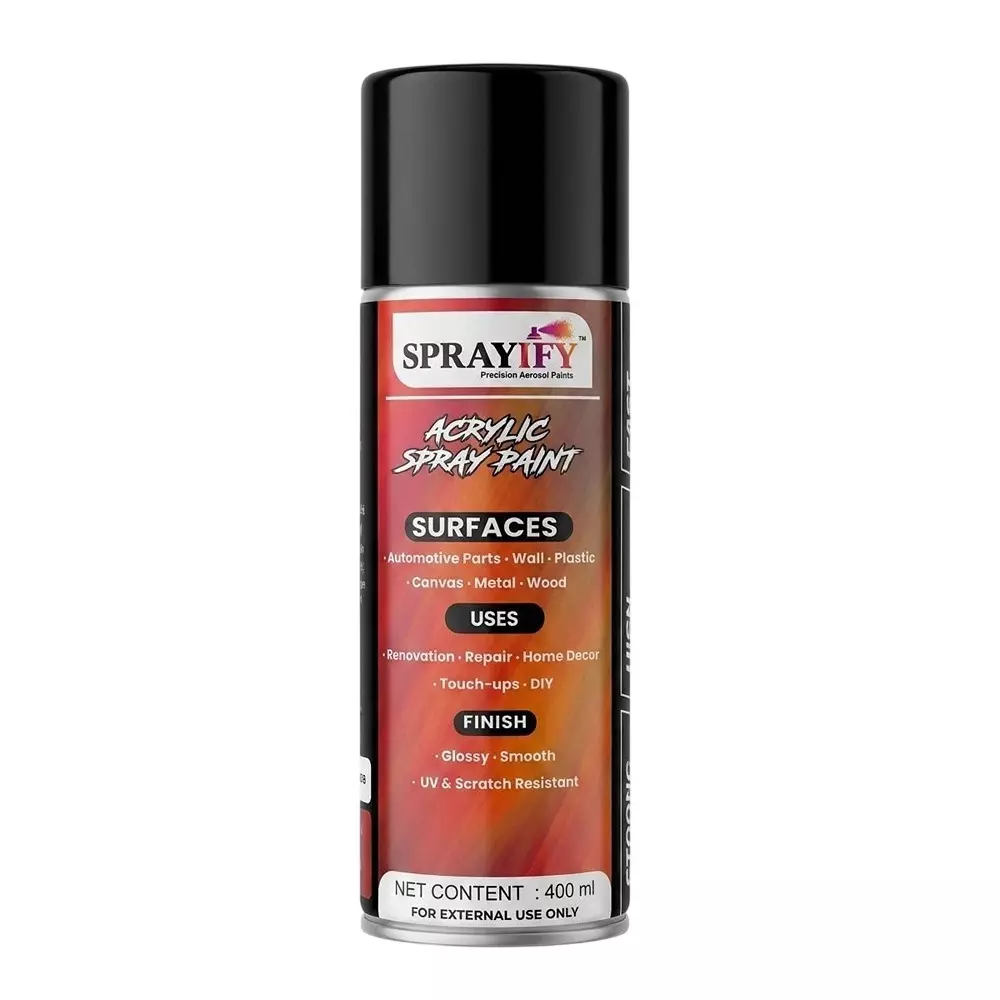 SPRAYIFY Acrylic Spray Paint Premium Finish 400 ml Black Gloss, SPF-BG-400