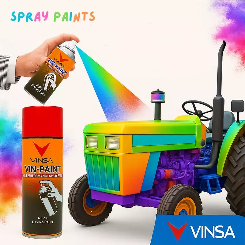 Vinsa Quick Drying Spray Paint Glossy Finish 440 ml Red (Pack of 3 Pcs)