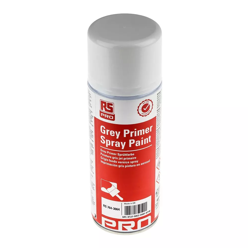 RS PRO Primer Paint Smooth 400 ml Grey Acrylic, 7643064