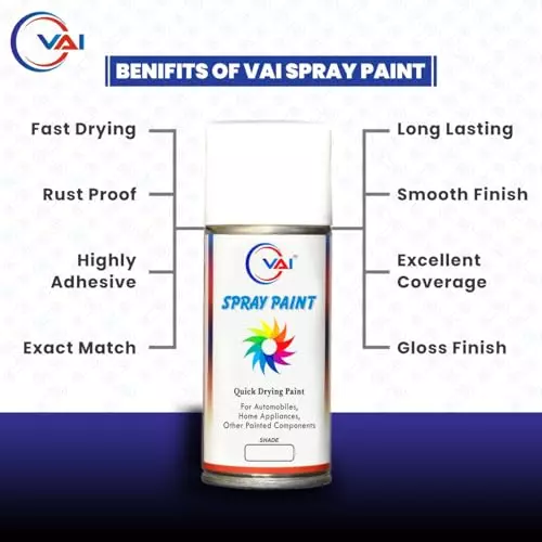 VAI ‎Superior White Spray Paint ‎225 ml for Maruti Suzuki Cars, ‎SP-SR-WH-225-2 (Pack of 2 Pcs)