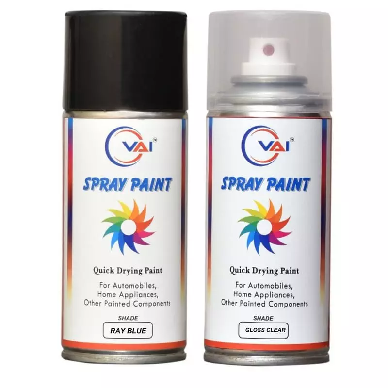VAI ‎Ray Blue Touch Up Spray Paint ‎225 ml for Maruti Suzuki Cars, ‎MR-RB-225-2 (Pack of 2 Pcs)