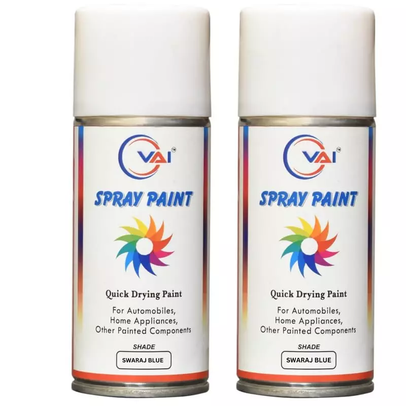 VAI ‎Blue Touch Up Spray Paint ‎225 ml for Tractor, Farm and Agriculture Machinery, ‎TR-SW-BL-225_02 (Pack of 2 Pcs)
