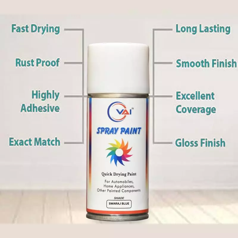 VAI ‎Blue Touch Up Spray Paint ‎225 ml for Tractor, Farm and Agriculture Machinery, ‎TR-SW-BL-225_02 (Pack of 2 Pcs)