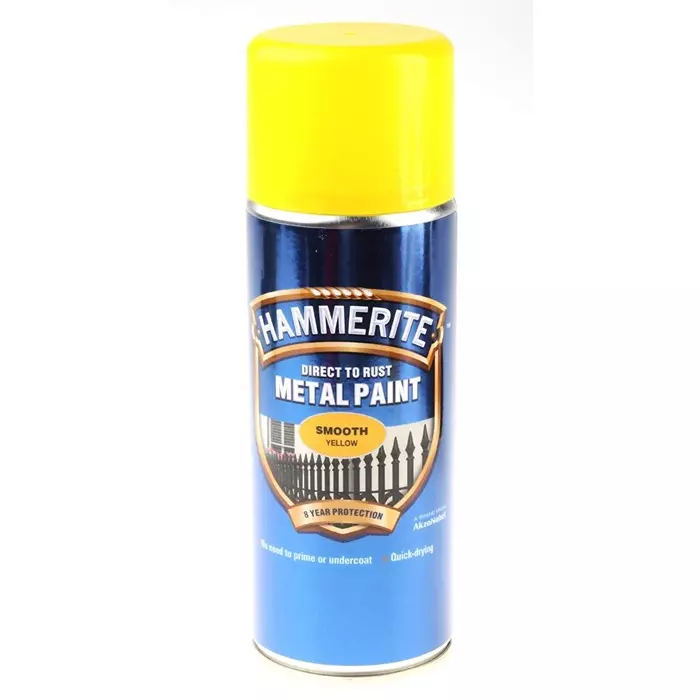 Hammerite 400ml Yellow Smooth Spray Paint, 5092968