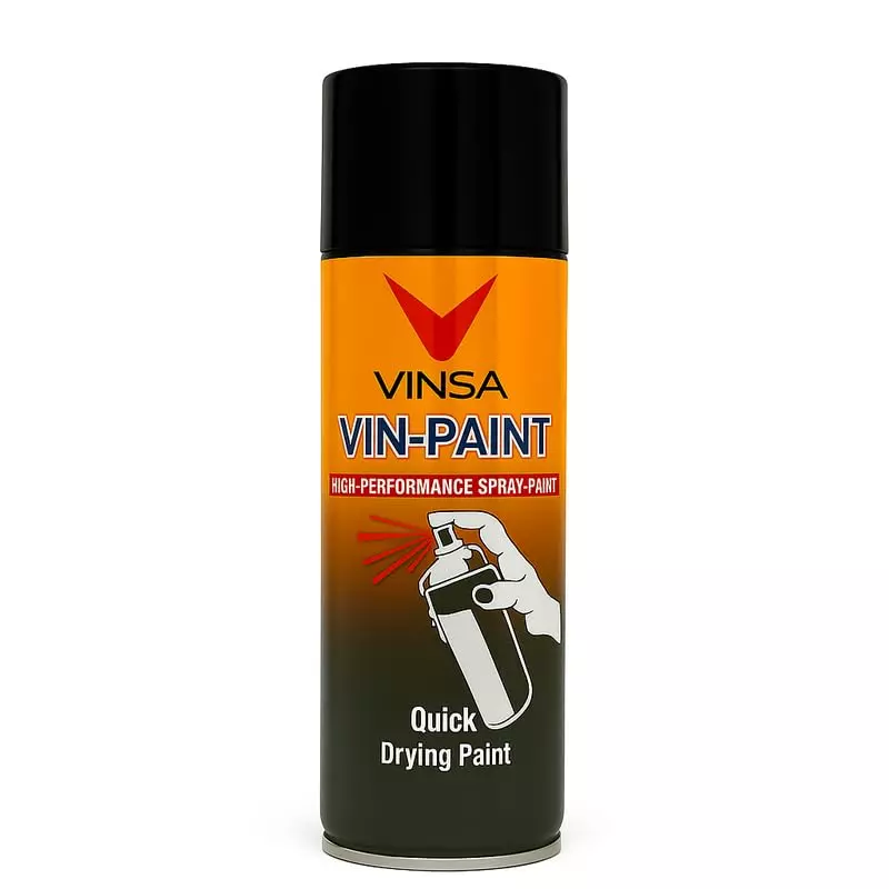 Vinsa Quick Drying Spray Paint Glossy Finish 440 ml Black