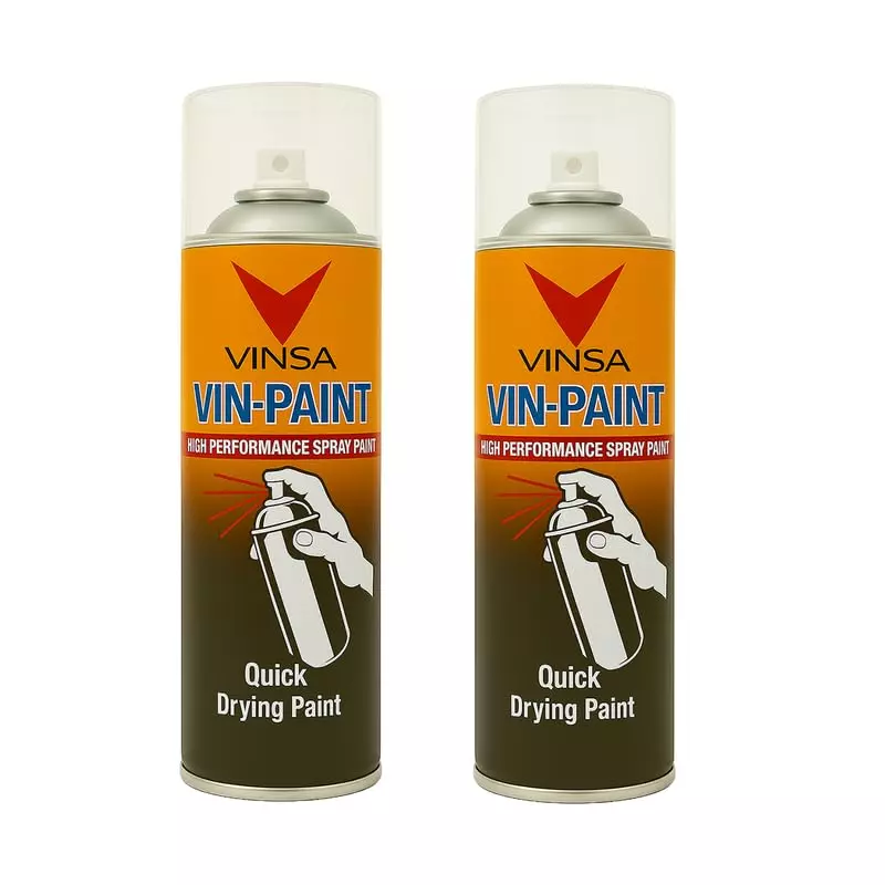 Vinsa Quick Drying Spray Paint Glossy Finish 440 ml Clear (Pack of 2 Pcs)