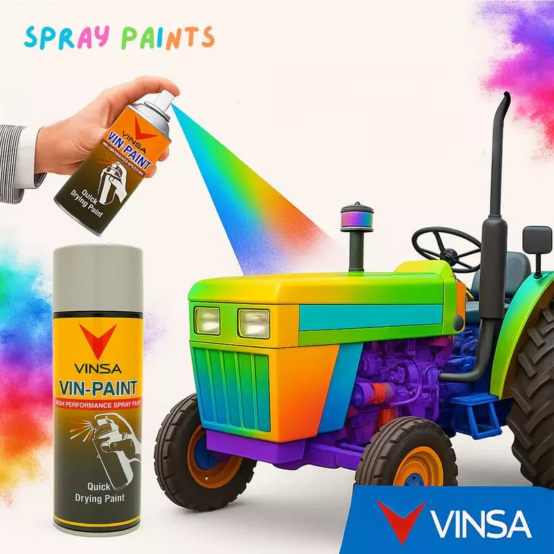 Vinsa Quick Drying Spray Paint Glossy Finish 440 ml Grey (Pack of 3 Pcs)