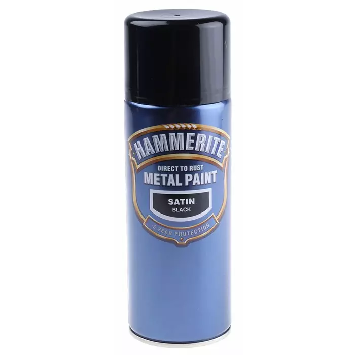 Hammerite 400ml Black Satin Spray Paint, 5084778