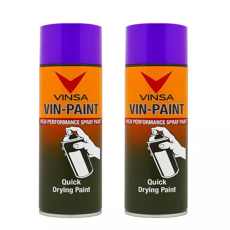 Vinsa Quick Drying Spray Paint Glossy Finish 440 ml Purple (Pack of 2 Pcs)