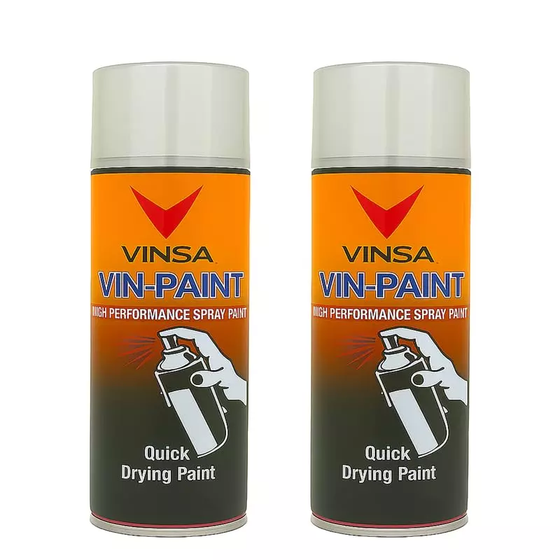 Vinsa Quick Drying Spray Paint Glossy Finish 440 ml Silver (Pack of 2 Pcs)