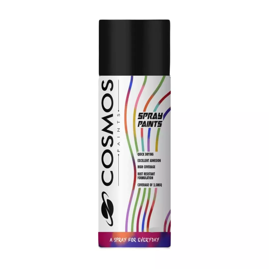 COSMOS Spray Paint 39 Gloss Black Color 200 ml